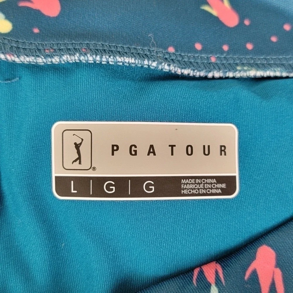 PGA‎ Tour Golf Skort L Large Blue Koi Fish Print Coastal Athletic Tennis Skirt